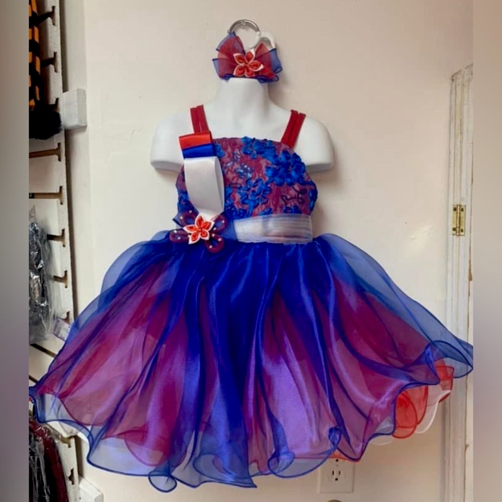 3T Red White Blue July 4th Patriotic Pageant FlowerGirl Party Babydoll Dress NWT